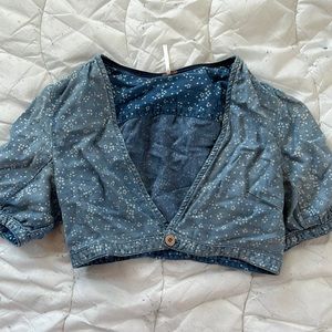 Free People denim crop top